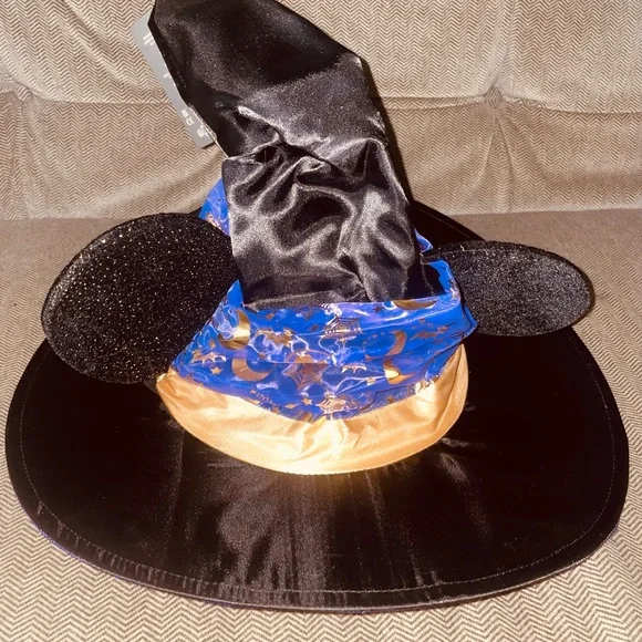 Official Disney Store Witch Hat Purple Sheer Metallic Gold Star Moon Bow SOLDOUT - Picture 8 of 11